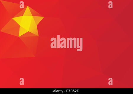 Chinesische Flagge - dreieckigen polygonale Muster Stockfoto