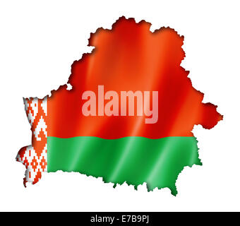 Belarus-Flagge abzubilden, drei dimensionalen Render, isoliert auf weiss Stockfoto