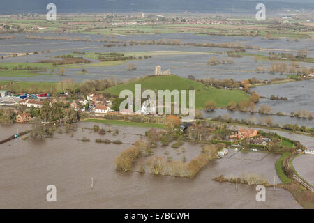 Fuchsbau prahlen an Burrowbridge am Ufer des River Parrett ist vollständig von Wasser, auf der Somerset Ebene umgeben. Stockfoto