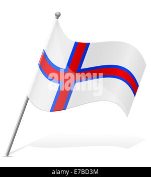 Flagge der Färöer Illustration isoliert auf weißem Hintergrund Stockfoto