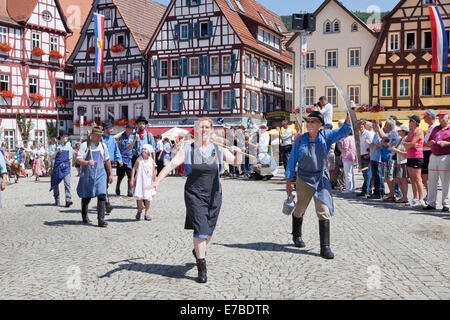 Historischer Festzug, Schäferlauf Festival, Bad Urach, Baden-Württemberg, Deutschland Stockfoto