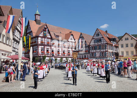 Historischer Festzug, Schäferlauf Festival, Bad Urach, Baden-Württemberg, Deutschland Stockfoto