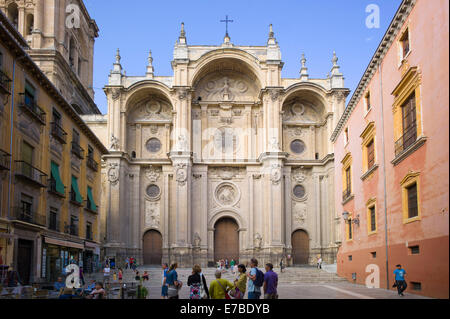 Kathedrale von Granada oder die Kathedrale von der Menschwerdung, Plaza Pasiegas, Granada, Andalusien, Spanien Stockfoto