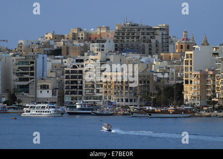Blick auf die Stadt von Sliema, Malta Stockfoto