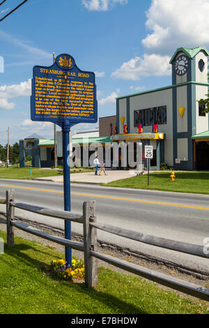 Pennsylvania Railroad Museum befindet sich in Straßburg, Lancaster County, PA. Das Museum verfügt über mehr als 100 historische Lokomotiven Stockfoto