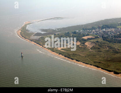 Luftaufnahme der Punkt Ayr an der Spitze der Mündung des Dee, North Wales Merseyside Bereich, UK Stockfoto