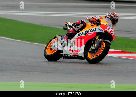 Misano Adriatico Rimini, Italien. 12. Sep, 2014. San Marino. MotoGP. San Marino Grand Prix-Praxis. Marc Marquez(Repsol Honda) während der Freepractice Sitzungen. Bildnachweis: Aktion Plus Sport/Alamy Live-Nachrichten Stockfoto