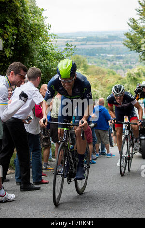 Princes Risborough, UK. 12. Sep, 2014. Alex Dowsett (Movistar) klettert Kop Hill während der Tour Of Britain. 6. Etappe. Bildnachweis: Aktion Plus Sport/Alamy Live-Nachrichten Stockfoto