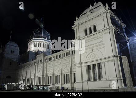 Royal Exhibition Building bei Nacht-Melbourne-Australien Stockfoto