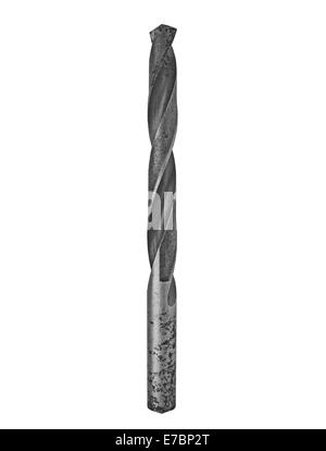 rostige Vintage Bohrer über weiße, Clipping-Pfad Stockfoto