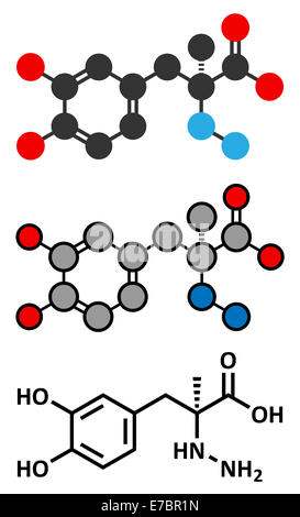 Carbidopa Parkinsons Krankheit Medikament. Verhindert die peripheren Abbau von Levodopa, so dass mehr l-Dopa, das Gehirn zu erreichen. Singletouch Stockfoto