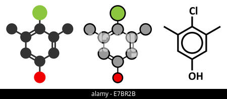 Chloroxylenol antiseptische Molekül. Desinfektionsmittel gegen Bakterien, Algen, Pilze und Viren verwendet. Konventionelle Skelettformel eine Stockfoto