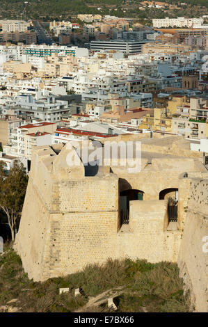 Almudaina Wälle, Ibiza Schloss, Altstadt, Dalt Vila, Eivissa, Ibiza, Balearen, Spanien, mediterran, Europa Stockfoto