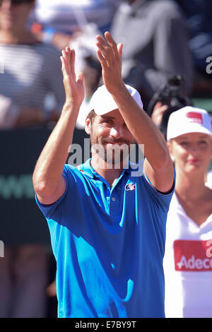 Paris, Frankreich. 12. Sep, 2014. Davis Cup Tennis Halbfinale Frankreich gegen Tschechien. Arnaud Clement Trainer Credit: Action Plus Sport/Alamy Live News Stockfoto