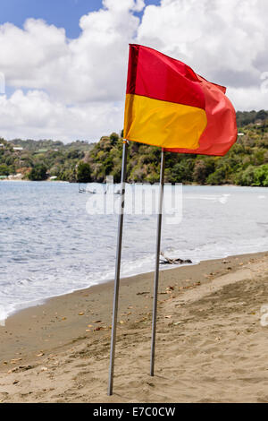 Der Strand in Kings Bay in Delaford, Eastern Tobago. Stockfoto