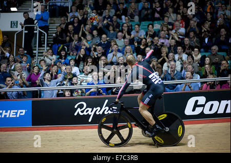 Sir Chris Hoy-Rennbahn im Manchester Velodrome Stockfoto