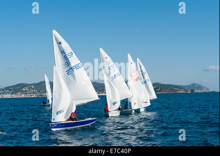 Segelboote, die Teilnahme an der Regatta, Ibiza, Balearen, Spanien, Mittelmeer, Europa Stockfoto