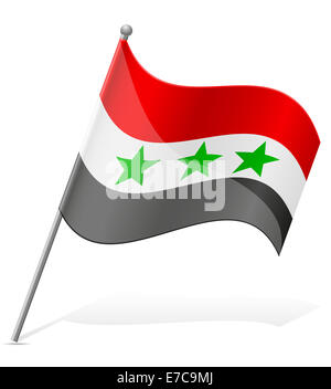 Flagge des Irak Abbildung isoliert auf weißem Hintergrund Stockfoto