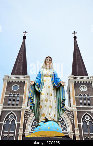 Maria, Mutter Jesu im römisch-katholischen Diözese oder die Kathedrale der Unbefleckten Empfängnis die schönste Kirche in Chanthaburi Stockfoto