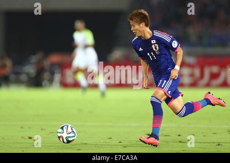 Kanagawa, Japan. 9. September 2014. Yoichiro Kakitani (JPN) Fußball: Kirin Challenge Cup 2014 match zwischen Japan 2-2 Venezuela im Nissan-Stadion in Kanagawa, Japan. © Kenzaburo Matsuoka/AFLO/Alamy Live-Nachrichten Stockfoto