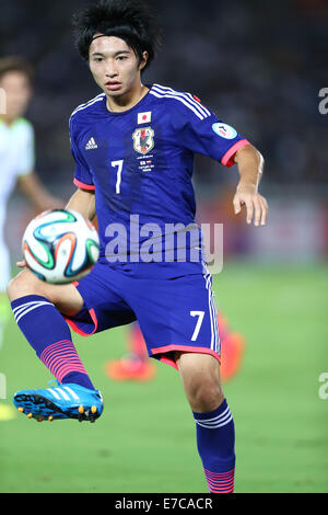 Kanagawa, Japan. 9. September 2014. Gaku Shibasaki (JPN) Fußball: Kirin Challenge Cup 2014 match zwischen Japan 2-2 Venezuela im Nissan-Stadion in Kanagawa, Japan. © Kenzaburo Matsuoka/AFLO/Alamy Live-Nachrichten Stockfoto