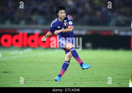 Kanagawa, Japan. 9. September 2014. Gaku Shibasaki (JPN) Fußball: Kirin Challenge Cup 2014 match zwischen Japan 2-2 Venezuela im Nissan-Stadion in Kanagawa, Japan. © Kenzaburo Matsuoka/AFLO/Alamy Live-Nachrichten Stockfoto