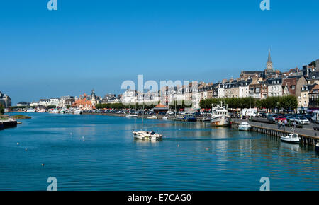 Blick von der Brücke des Trouville-Sur-Mer, Normandie, Frankreich Stockfoto