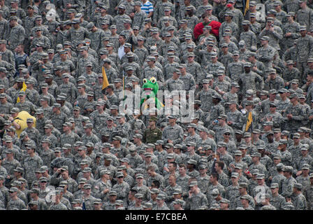 United States Military Academy Fußball gespielt im Mitchie Stadion am Westpunkt, NY Stockfoto