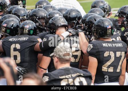 United States Military Academy Fußball gespielt im Mitchie Stadion am Westpunkt, NY Stockfoto