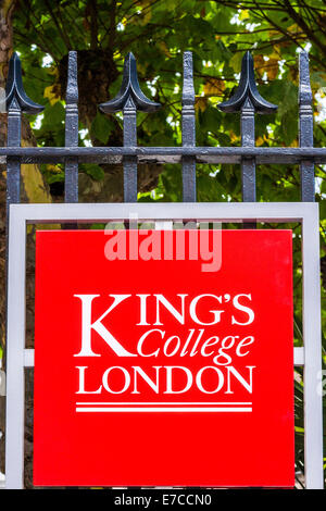 Kings College London Zeichen Stockfoto