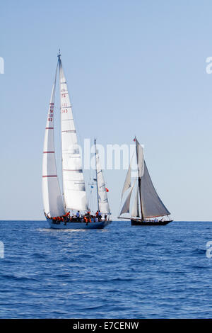 Imperia, Italien. 13. September 2014. Während Vele d ' Epoca racing-Yachten, Yachten ein Klassiker Regatta findet alle zwei Jahre in Imperia, Italien. Stockfoto