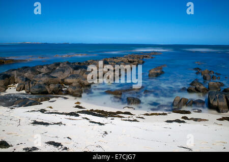 Die Cape Leeuwin Lighthouse ist ein Leuchtturm befindet sich auf der Landzunge des Cape Leeuwin in Western Australia Stockfoto