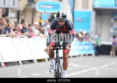 London, UK. 14. September 2014. 2014 Tour of Britain, Bühne 8a. Einzelzeitfahren. Bildnachweis: Neville Stile/Alamy Live-Nachrichten Stockfoto