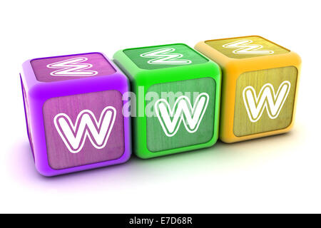 Eine bunte 3d gerendert Illustration Internet WWW Bausteine Stockfoto