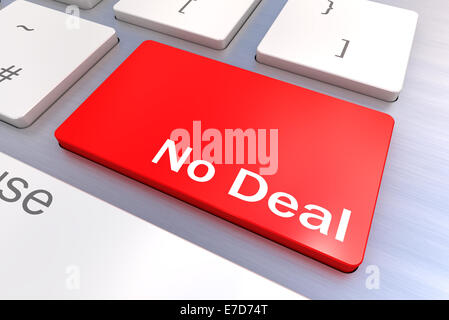 Eine bunte 3d gerenderte Darstellung einer No Deal Konzept Tastatur Stockfoto