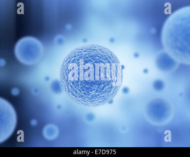 Abbildung Vermehrung von Zellen in blau Stockfoto