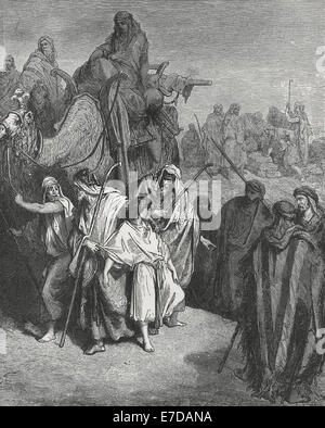 Joseph Sold von seinen Brüdern in die Sklaverei nach Ägypten, altes Testament Stockfoto