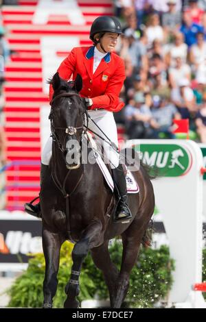 Caen, Frankreich. 06. Sep, 2014. FEI World Equestrian Games Beezie Madden (USA) auf Cortes C © Aktion Plus Sport/Alamy Live-Nachrichten Stockfoto