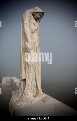 Eine Statue von "Mutter Kanada" bei der Canadian National War Memorial Vimy, Nord-Frankreich. Stockfoto