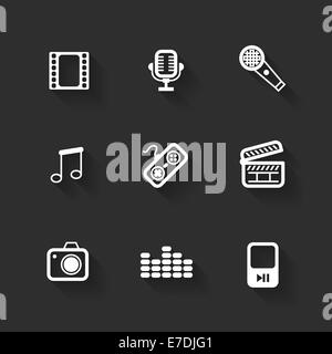 Vektor-Design-flach-Ikonen Stockfoto