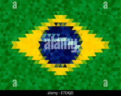 Dreieck geometrischen Hintergrund, Brasilien-Flagge-Konzept Stockfoto