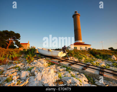 Leuchtturm Veli Eat, Insel Dugi Otok - Kroatien Stockfoto