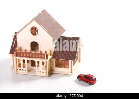 Architekturmodell und Automodell Stockfoto