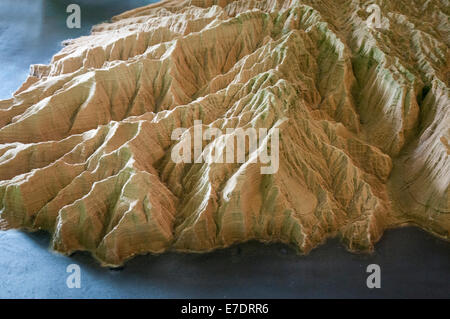 Reliefkarte von den Bergen der Insel Gomera Stockfoto