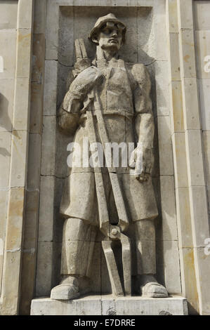 Polen. Warschau. Sozialistischen Relief. Syntagma-Platz. Stockfoto