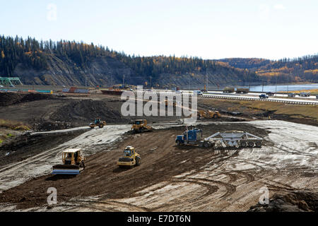 Erdbewegungsmaschinen an tar Sands, Fort McMurray, Alberta, Kanada Stockfoto