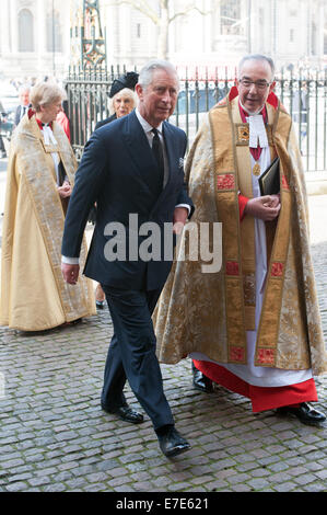 David Frost - Denkmal Enthüllung und Service des Gedenkens in der Westminster Abbey - Ankünfte statt.  Mitwirkende: Prinz Charles Where: London, Vereinigtes Königreich bei: 13. März 2014 Stockfoto