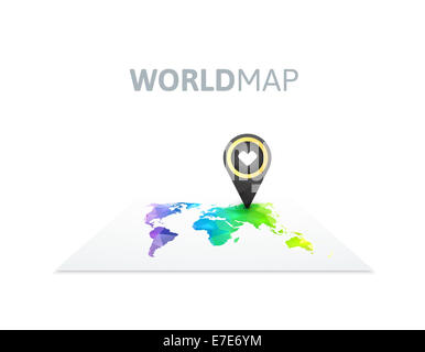 Weltkarte der Regenbogen Farbe Stockfoto