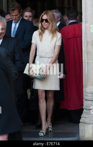 David Frost - Denkmal Enthüllung und Service des Gedenkens in der Westminster Abbey - Abfahrten statt.  Mitwirkende: Sienna Miller wo: London, Vereinigtes Königreich bei: 13. März 2014 Stockfoto