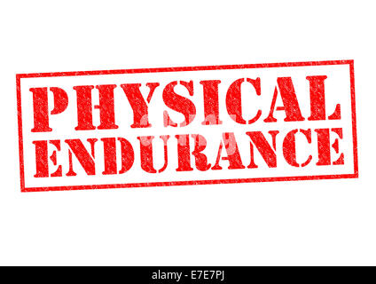 KÖRPERLICHE Ausdauer roten Stempel auf einem weißen Hintergrund. Stockfoto